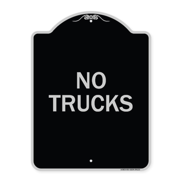 Driveway No Trucks Heavy-Gauge Aluminum Architectural Sign, 24" x 18", BS-1824-24123